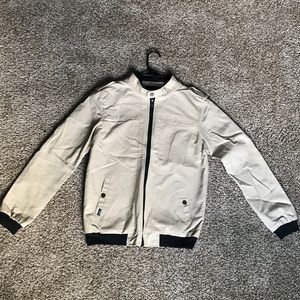 Epaulet Zip Up Jacket - Khaki